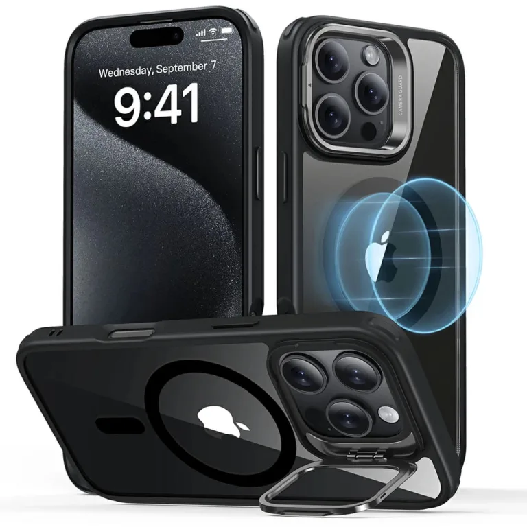 ESR Classic Hybrid HaloLock Kickstand telefontok - iPhone 16 Pro Max átlátszó fekete