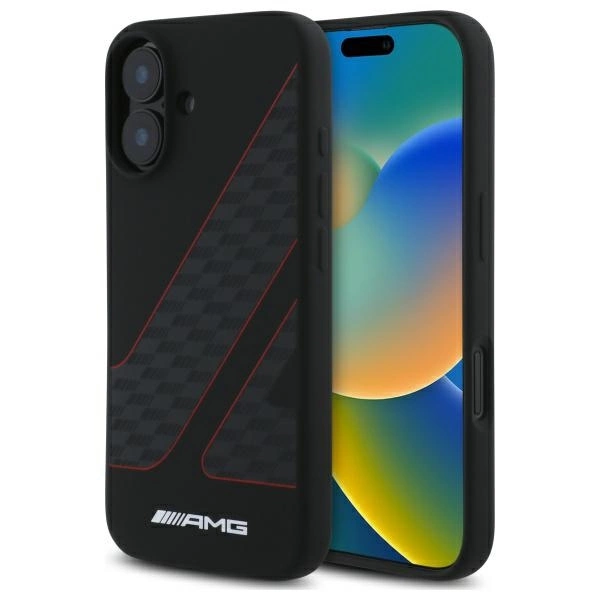 AMG Checkered Flag Pattern telefontok - iPhone 16 - fekete