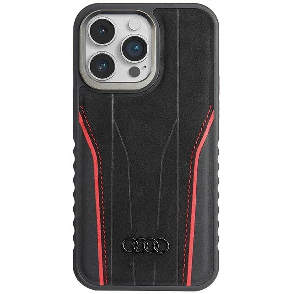 Audi Genuine Leather telefontok - iPhone 14 Pro Max - piros