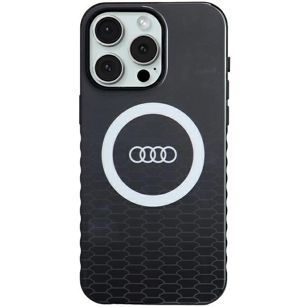 Audi IML Big Logo MagSafe telefontok - iPhone 15 Pro Max - fekete
