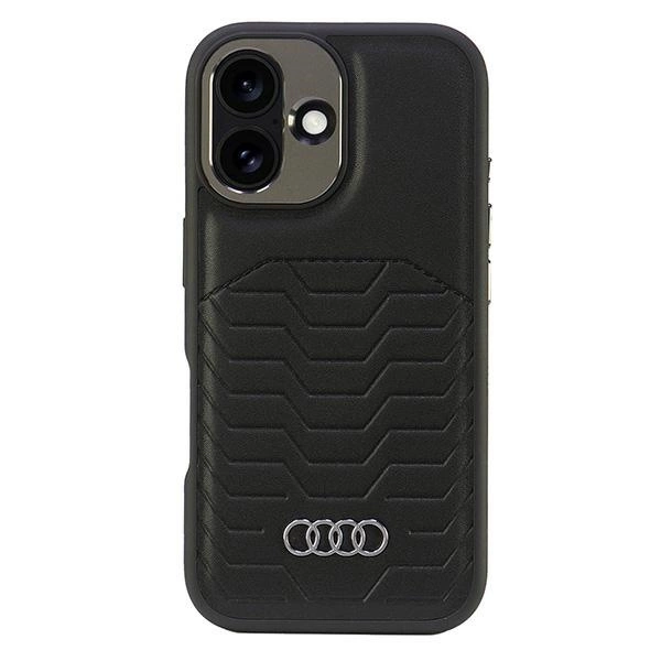 Audi Synthetic Leather telefontok - iPhone 16 Plus - fekete