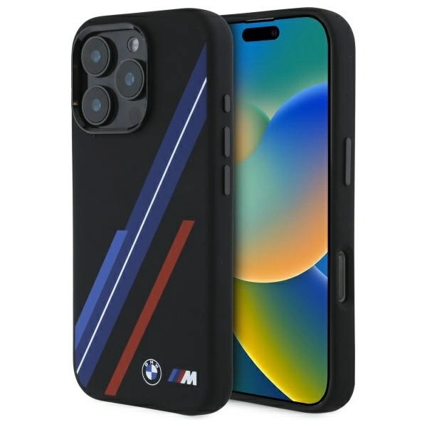 BMW Silicone Random Lines telefontok - iPhone 16 Pro Max - fekete