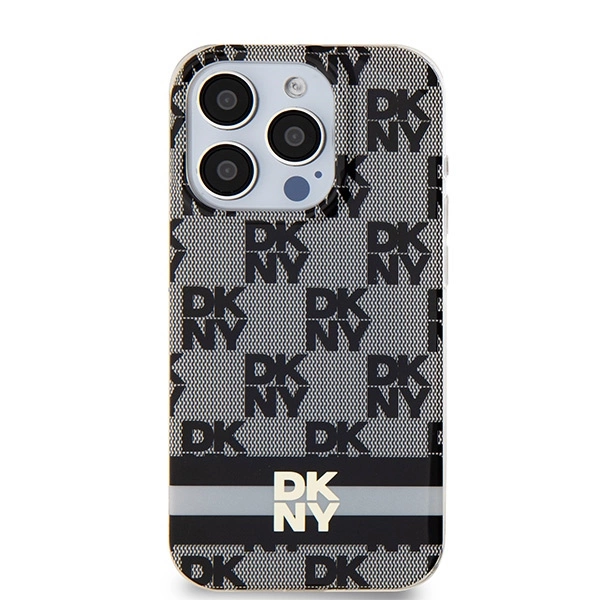 DKNY-IML-Checkered-Mono-Pattern-Printed-Stripes-MagSafe-telefontok-iPhone-13-Pro-13-fekete-2