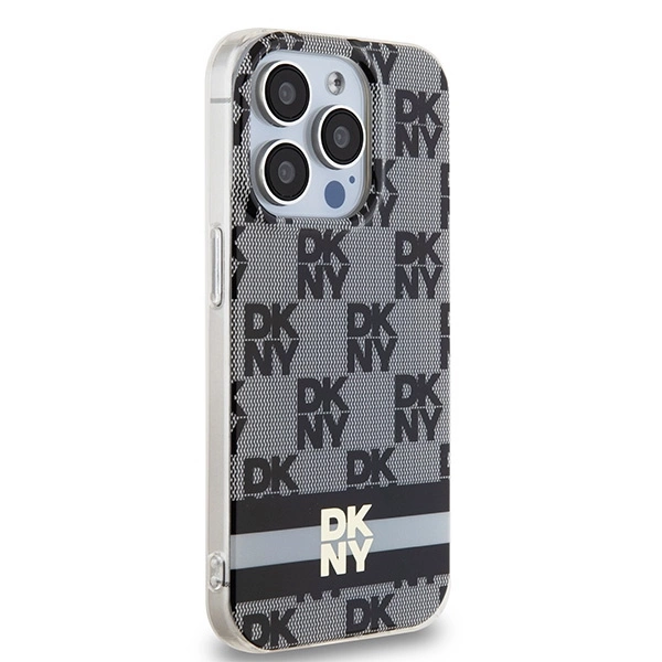 DKNY-IML-Checkered-Mono-Pattern-Printed-Stripes-MagSafe-telefontok-iPhone-13-Pro-13-fekete-3