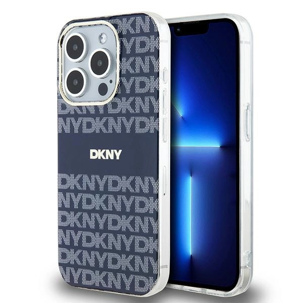 DKNY IML Mono & Stripe MagSafe telefontok - iPhone 15 Pro - kék