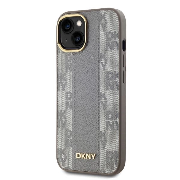 DKNY-Leather-Checkered-Mono-Pattern-MagSafe-telefontok-iPhone-14-bezs-2