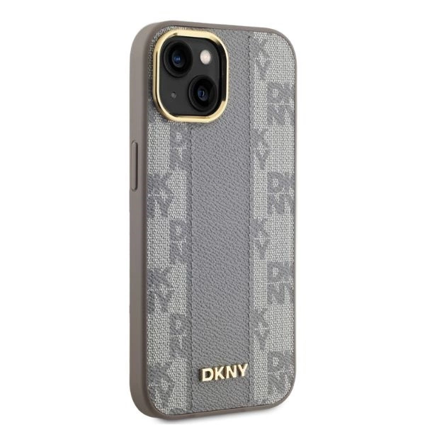 DKNY-Leather-Checkered-Mono-Pattern-MagSafe-telefontok-iPhone-14-bezs-3