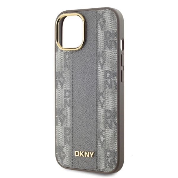 DKNY-Leather-Checkered-Mono-Pattern-MagSafe-telefontok-iPhone-15-bezs-2
