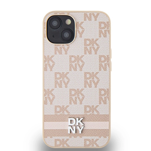 DKNY-Leather-Checkered-Mono-Pattern-Printed-Stripes-telefontok-iPhone-15-Plus-14-Plus-rozsaszin-2
