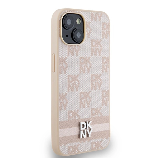 DKNY-Leather-Checkered-Mono-Pattern-Printed-Stripes-telefontok-iPhone-15-Plus-14-Plus-rozsaszin-3