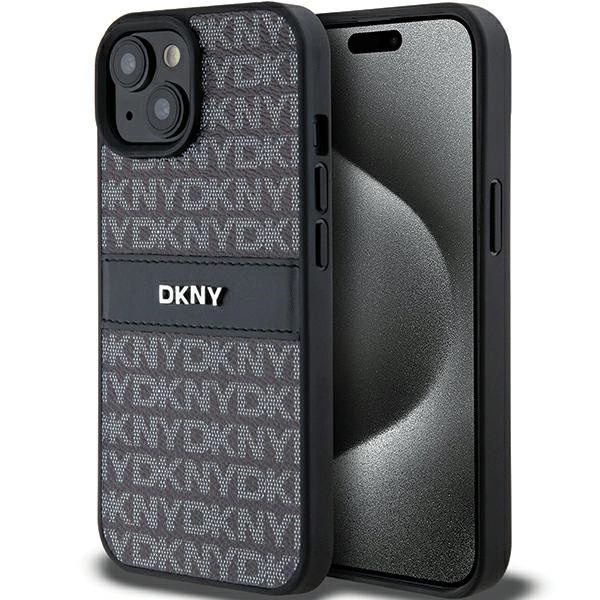 DKNY Leather Mono Stripe & Metal Logo telefontok - iPhone 15 Plus