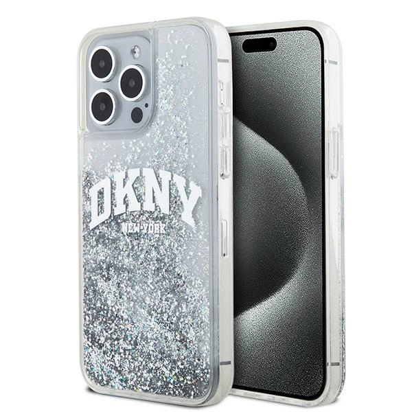 DKNY Liquid Glitter Big Logo telefontok - iPhone 15 Pro Max - fehér