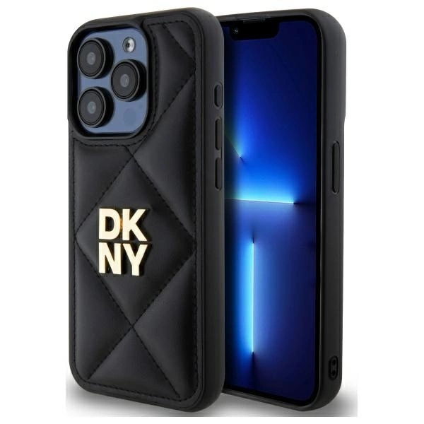 DKNY Quilted Stack Logo telefontok - iPhone 15 Pro Max - fekete