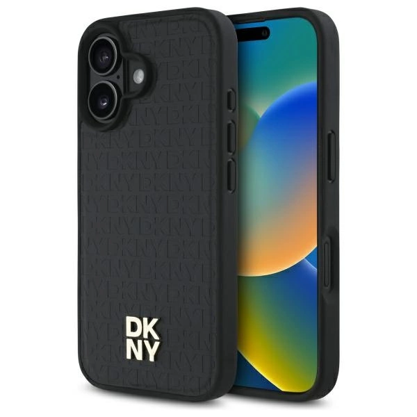DKNY Repeat Pattern Stack Logo telefontok - iPhone 16 - fekete