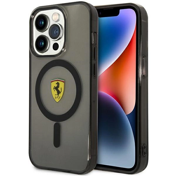 Ferrari Translucent MagSafe telefontok - iPhone 14 Pro - fekete