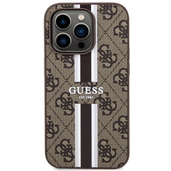 Guess-4G-Printed-Stripes-MagSafe-telefontok-iPhone-14-Pro-barna-2