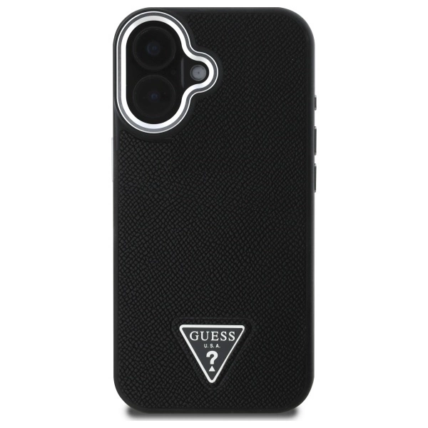 Guess-Grained-Triangle-MagSafe-telefontok-iPhone-16-fekete-2