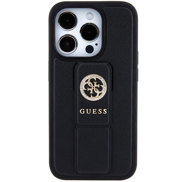 Guess-Grip-Stand-4G-Saffiano-Strass-telefontok-iPhone-15-Pro-Max-fekete-2