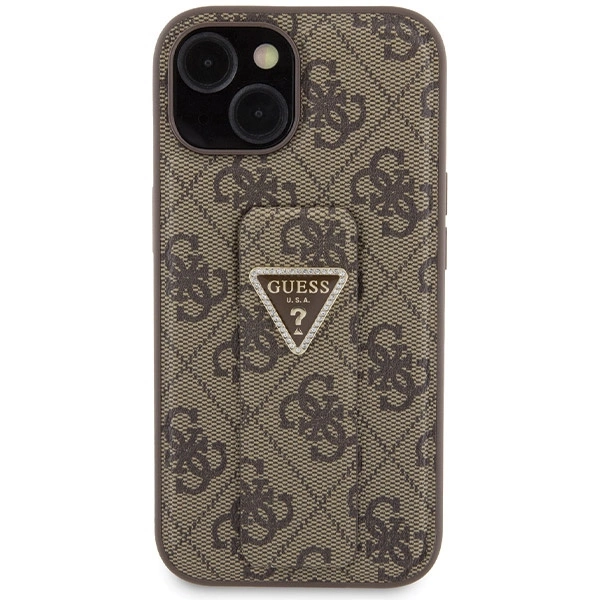 Guess-Grip-Stand-4G-Triangle-Strass-telefontok-iPhone-15-barna-2