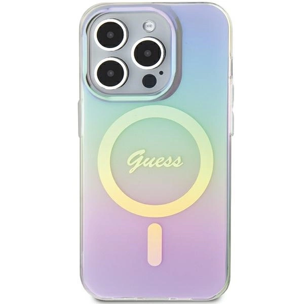 Guess-IML-Iridescent-MagSafe-telefontok-iPhone-15-Pro-viola-2