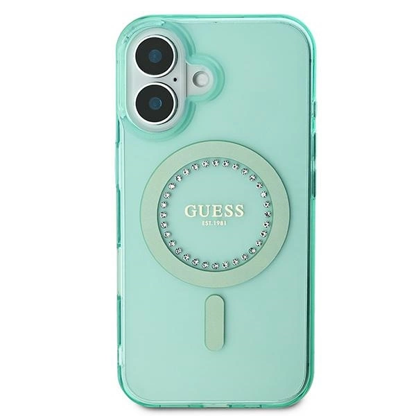 Guess-IML-Rhinestones-MagSafe-telefontok-iPhone-16-zold-2