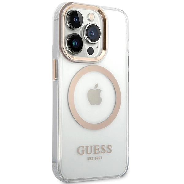 Guess-Metal-Outline-MagSafe-telefontok-iPhone-15-Pro-arany-3