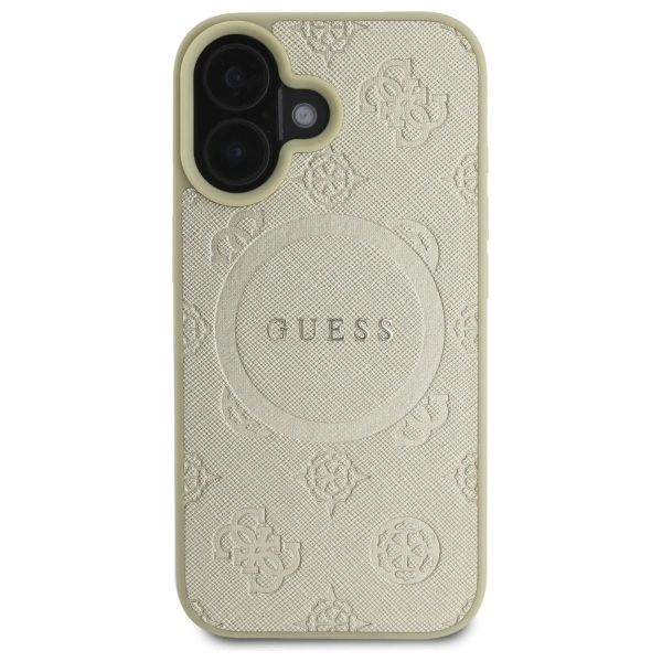 Guess-Saffiano-Peony-Classic-Logo-MagSafe-telefontok-iPhone-16-arany-2