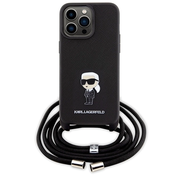 Karl-Lagerfeld-Crossbody-Saffiano-Monogram-Metal-Pin-Karl-Choupette-telefontok-iPhone-15-Pro-Max-fekete-1