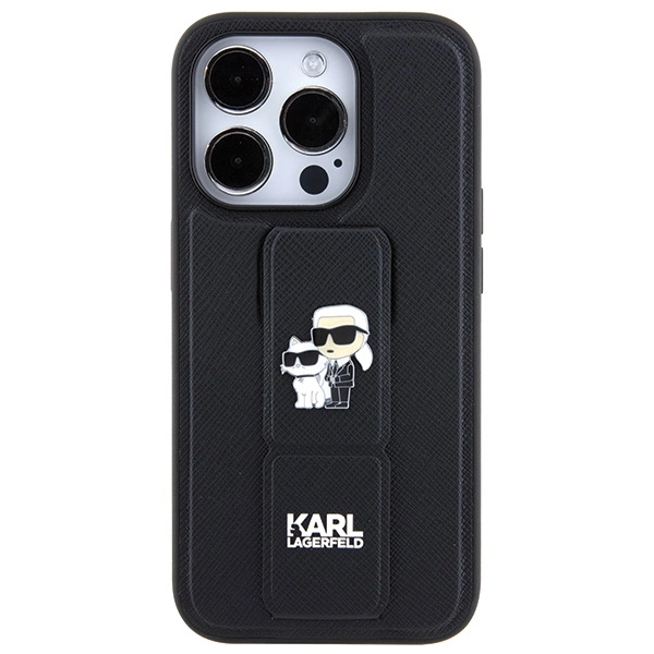 Karl-Lagerfeld-Gripstand-Saffiano-KarlChoupette-Pins-telefontok-iPhone-13-Pro-13-fekete-2