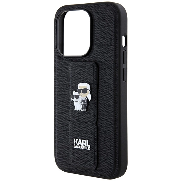 Karl-Lagerfeld-Gripstand-Saffiano-KarlChoupette-Pins-telefontok-iPhone-13-Pro-13-fekete-5
