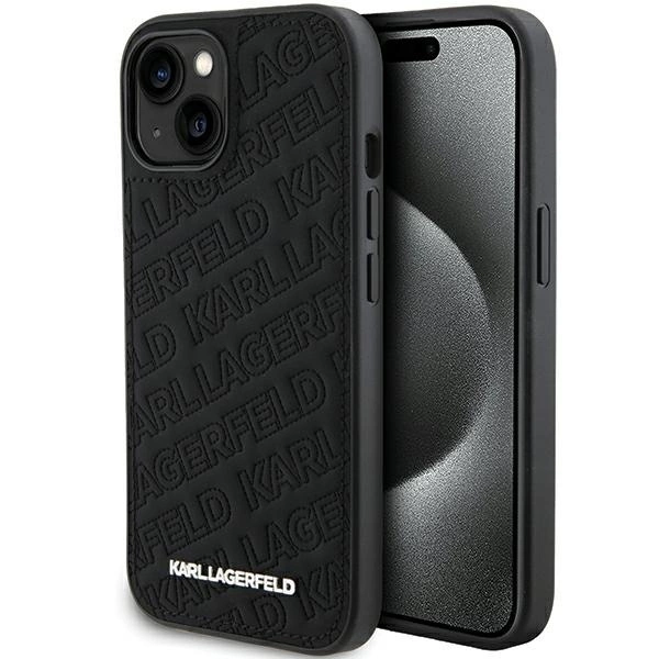 Karl Lagerfeld Quilted K Pattern telefontok - iPhone 15 - fekete