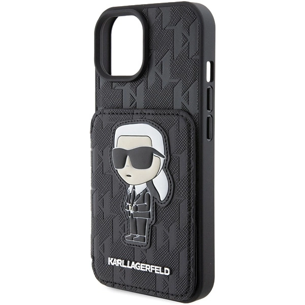 Karl-Lagerfeld-Saffiano-Cardslots-and-Stand-Monogram-Ikonik-Patch-telefontok-iPhone-15-fekete-5