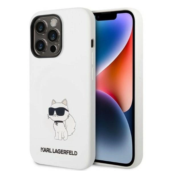 Karl Lagerfeld Silicone Choupette telefontok - iPhone 14 Pro Max - fehér