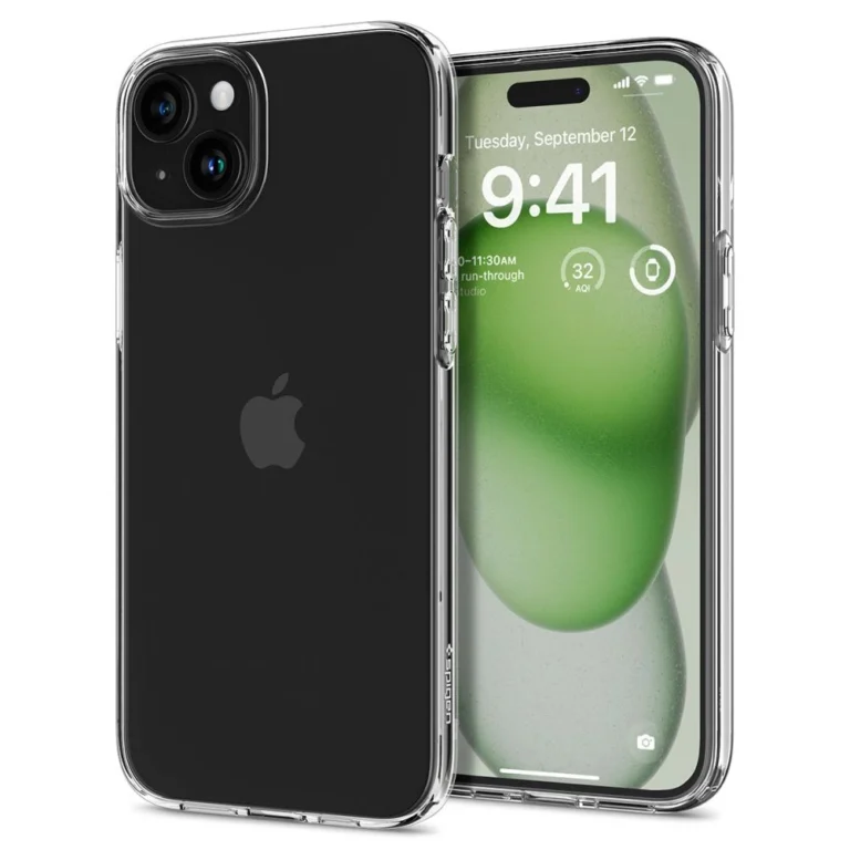 Spigen Liquid Crystal telefontok - iPhone 15 Plus - átlátszó