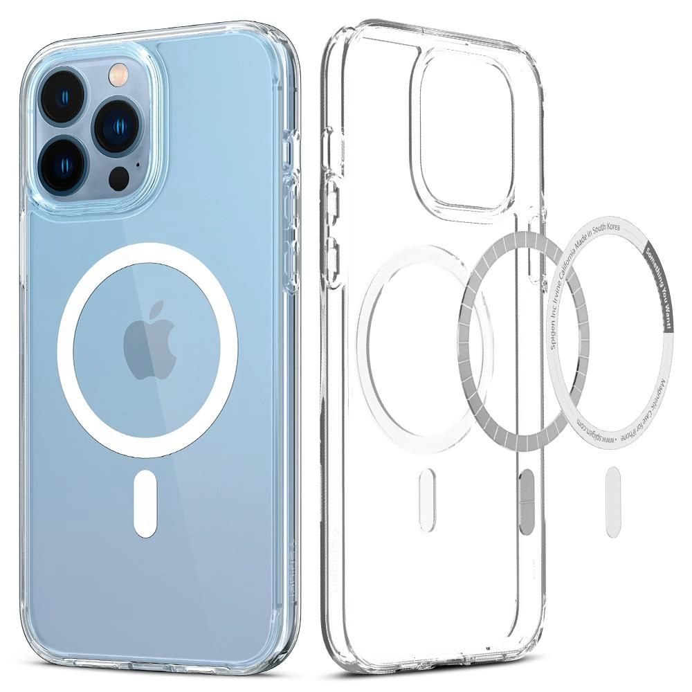 Spigen Ultra Hybrid Mag telefontok - iPhone 13 Pro Max - átlátszó|fehér Spigen Ultra Hybrid Mag telefontok - iPhone 13 Pro Max - átlátszó|fehér