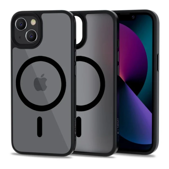 Tech-Protect MagMat MagSafe telefontok - iPhone 13 mini - fekete|átlátszó