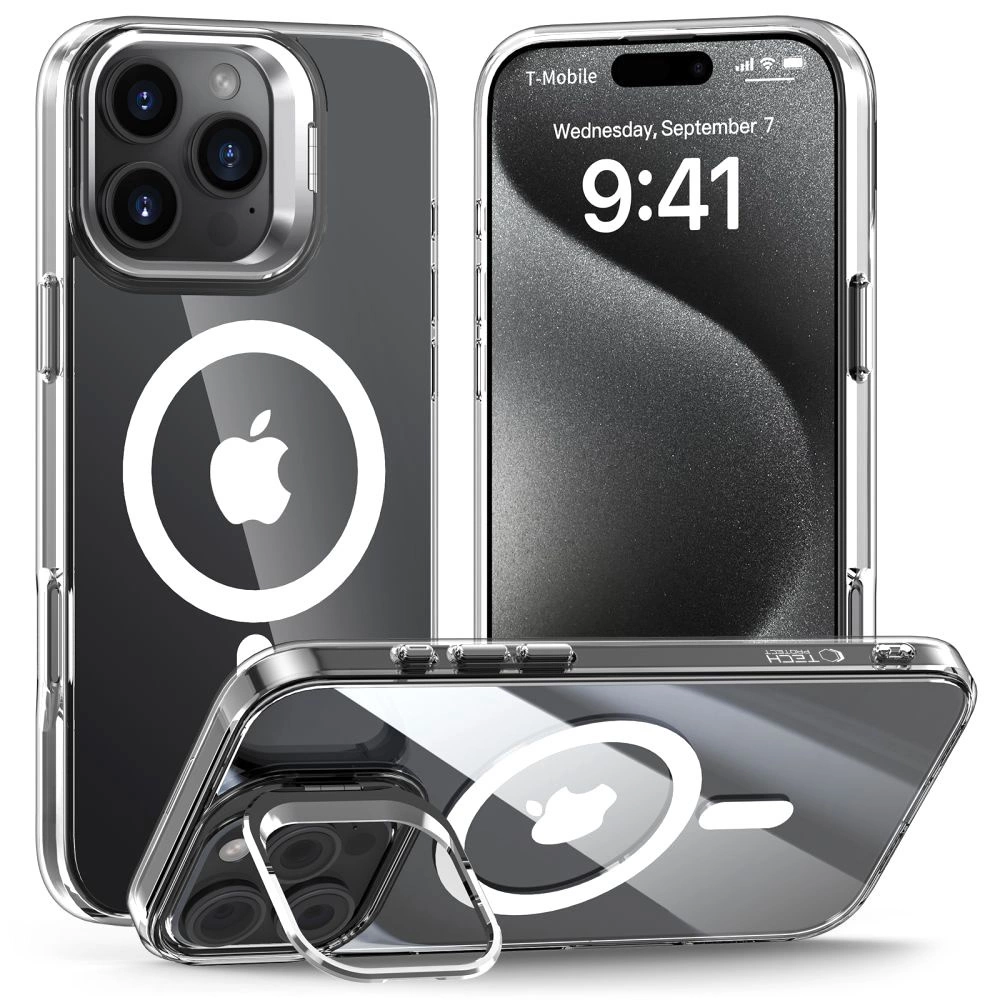 Tech-Protect MagStand MagSafe telefontok - iPhone 16 Pro - átlátszó Tech-Protect MagStand MagSafe telefontok - iPhone 16 Pro - átlátszó