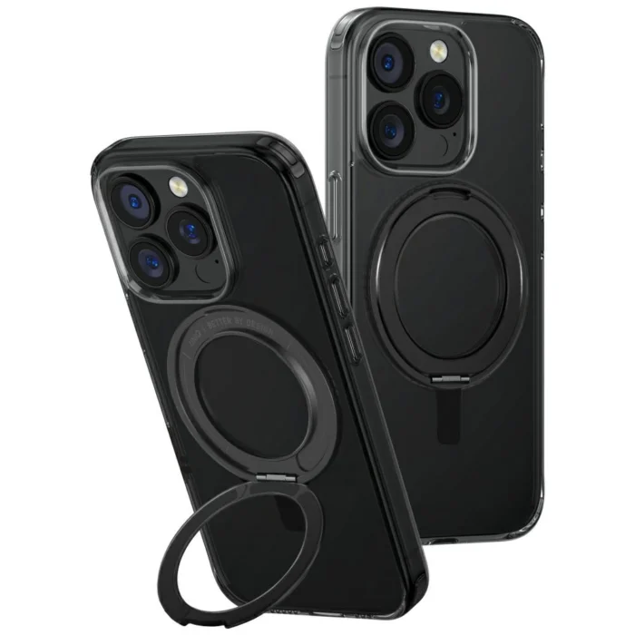 UNIQ Swivix 360 Rotating Kickstand telefontok - iPhone 16 Pro - fekete