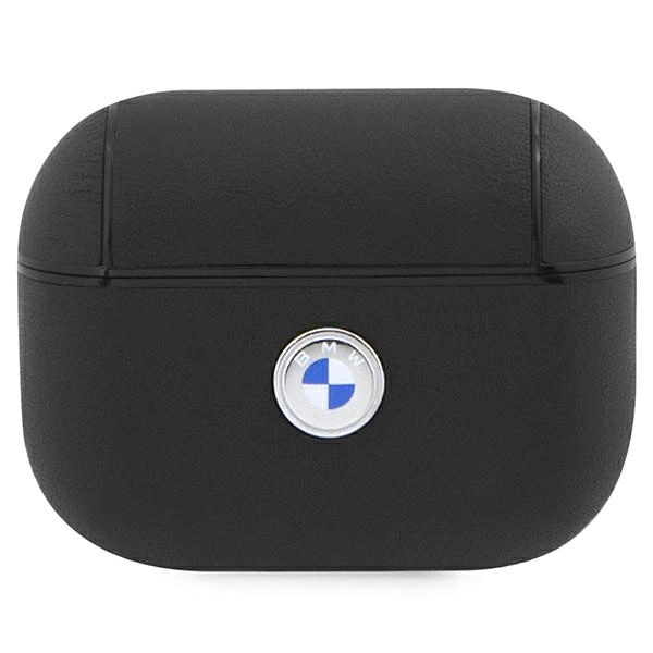 BMW Geniune Leather Silver Logo - AirPods Pro 2 tok - fekete