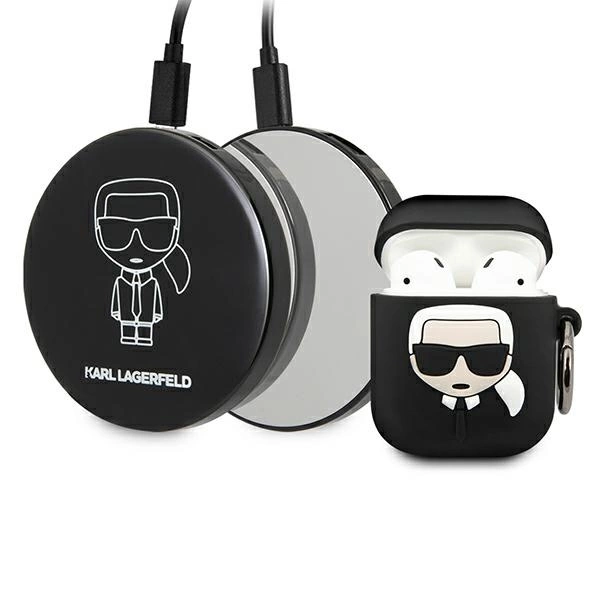 Karl Lagerfeld Ikonik – AirPods tok beépített powerbankkal – fekete