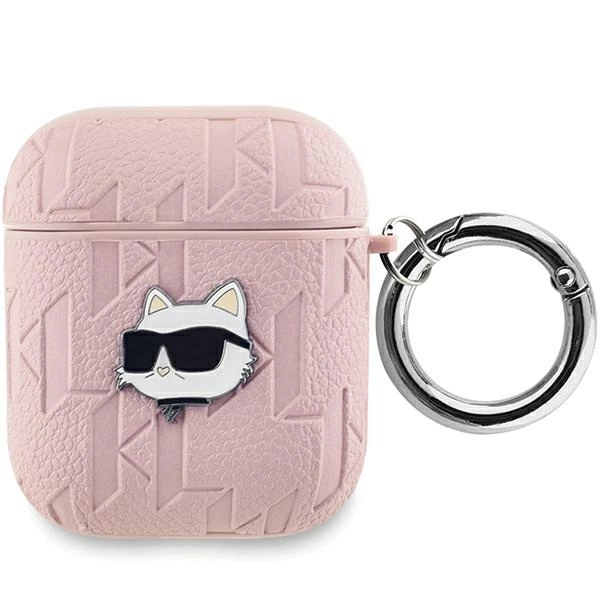 Karl Lagerfeld Monogram Choupette Head - AirPods tok - rózsaszín