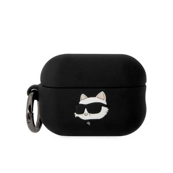 Karl Lagerfeld Silicone Choupette Head 3D - AirPods Pro 2 tok - fekete