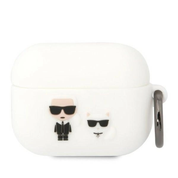 Karl Lagerfeld Silicone Karl&Choupette - AirPods Pro tok - fehér