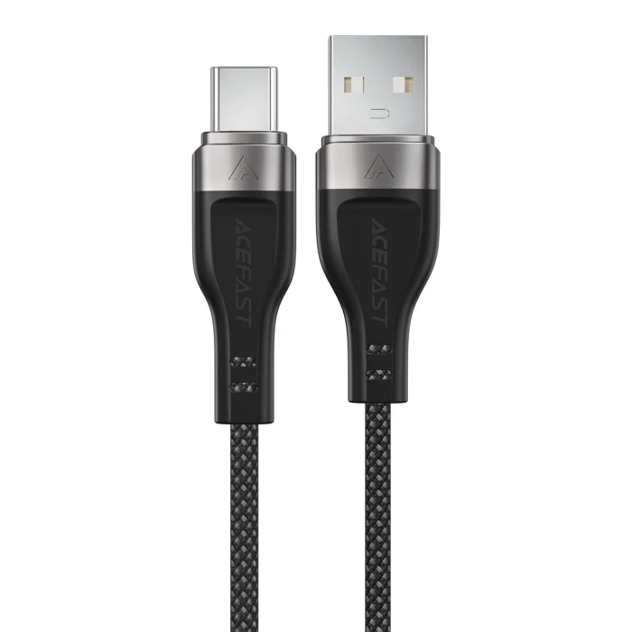 Acefast C11-04 – mágneses fonott kábel – USB-A – USB-C – 3A – 1.2m – fekete