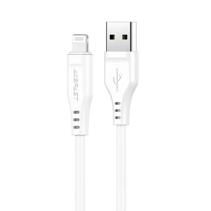 Acefast C3-02 – USB – Lightning kábel – MFi – 2.4A – 1.2m – fehér