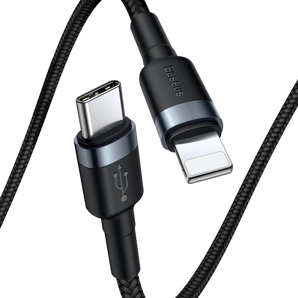 Baseus-CATLKLF-G1-–-Lightning-–-USB-C-–-PD-–-QC-–-18W-–-1m-kabel-–-fekete-szurke-1