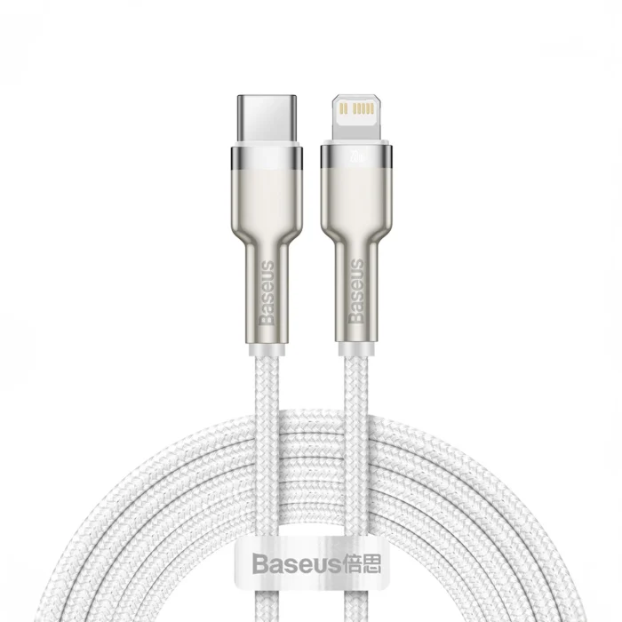 Baseus Cafule Series Metal Data – USB-C – Lightning kábel – 20W PD – 2m – fehér