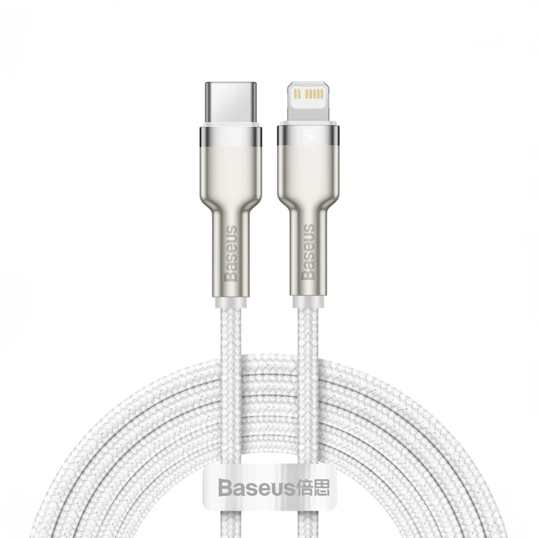 Baseus Cafule Series Metal Data – USB-C – Lightning kábel – 20W PD – 2m – fehér
