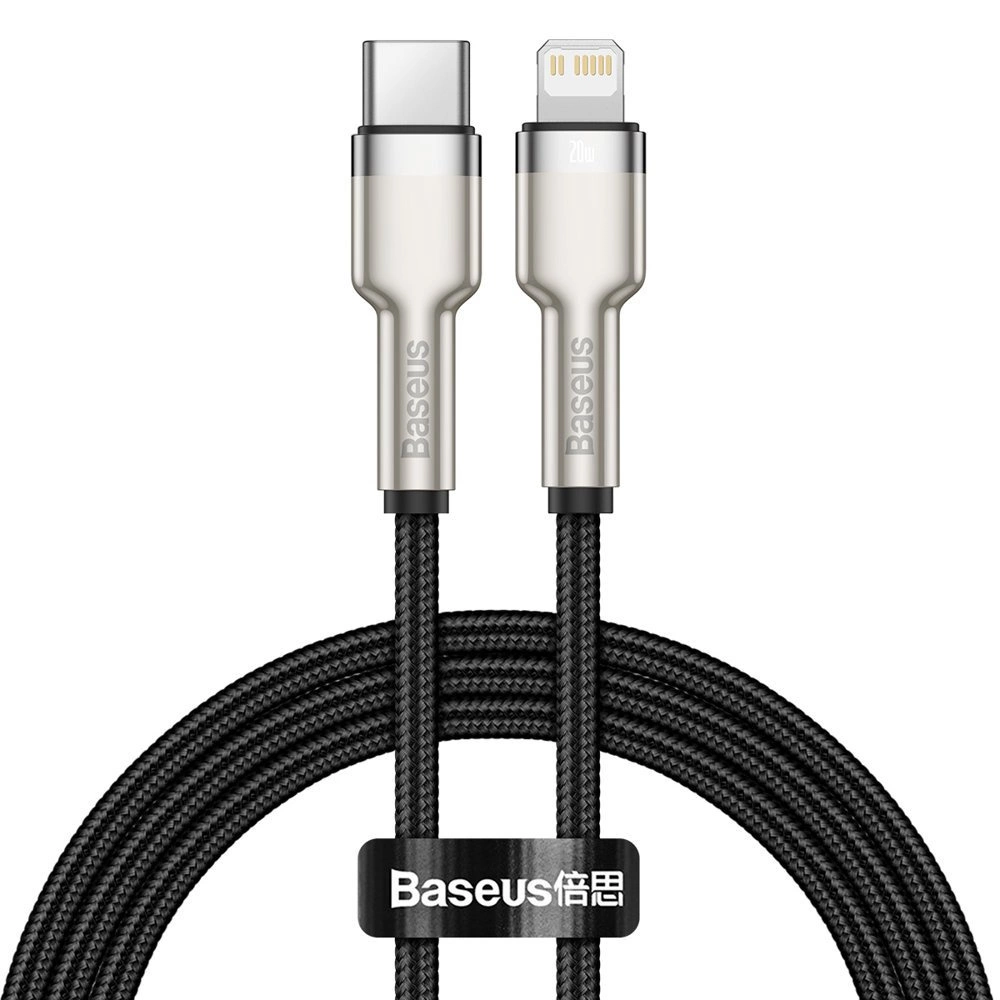 Baseus Cafule Series Metal Data – USB-C – Lightning – PD – 20W – 1m kábel – fekete Baseus Cafule Series Metal Data – USB-C – Lightning – PD – 20W – 1m kábel – fekete