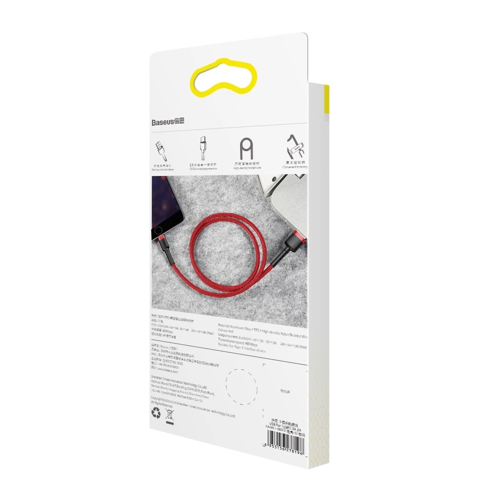 Baseus-Cafule-–-USB-A-Lightning-kabel-QC-3.0-2.4A-1m-–-piros-9